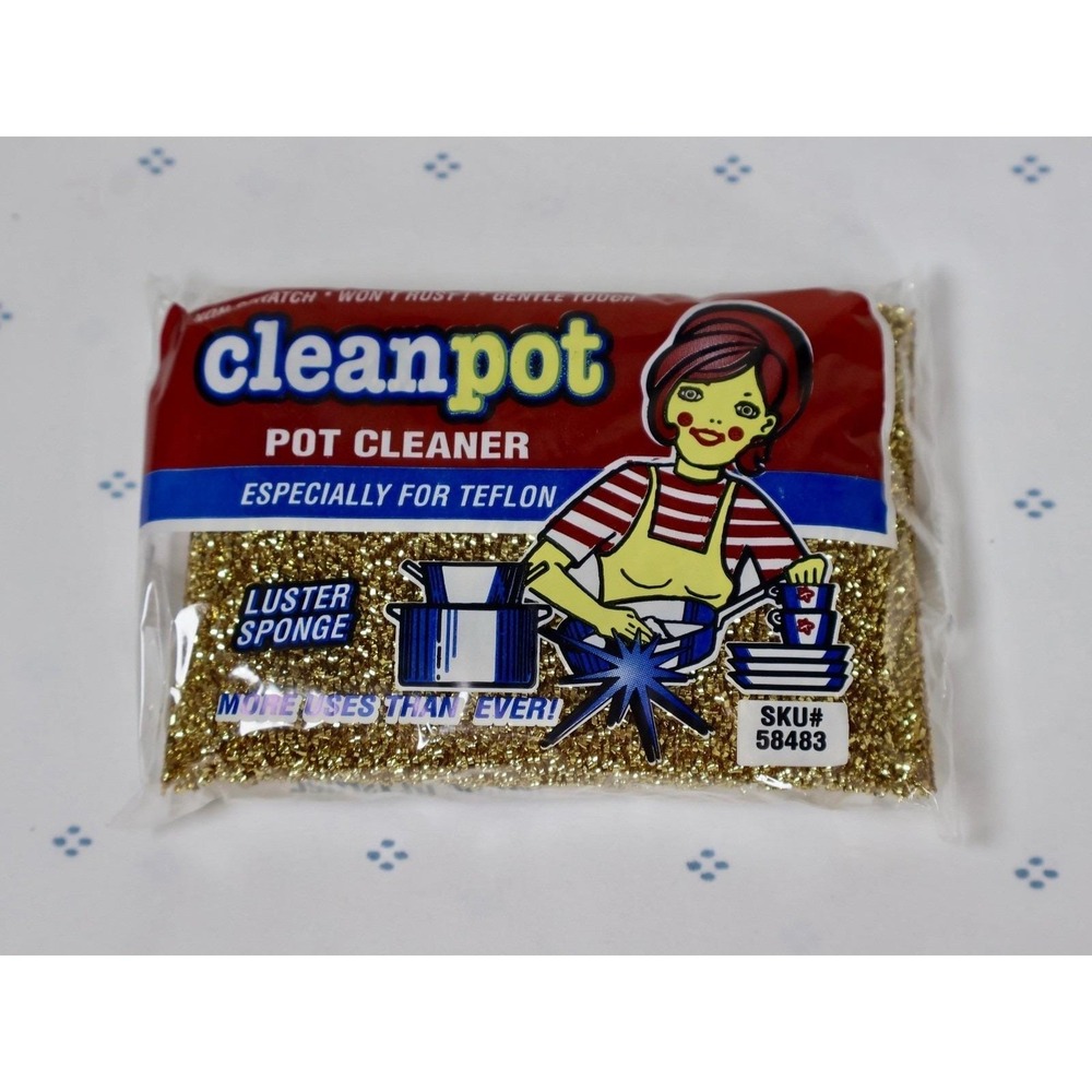 Vintage Cleanpot Cleaner‎ Luster Sponge Non Scratch Teflon Safe Kitchen Scrub